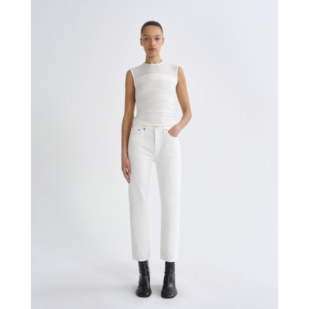 AGOLDE Riley High Rise Straight Crop Jeans White A056-1085 Size 28